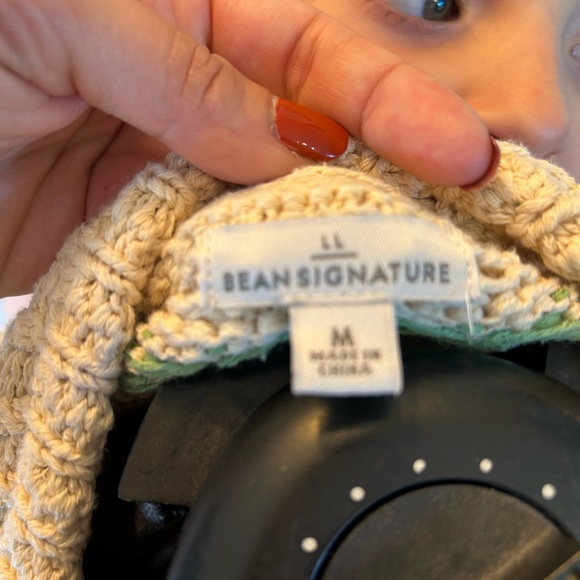 LL bean signature cotton Knit Cardigan fisherman’s sweater - Picture 10 of 13